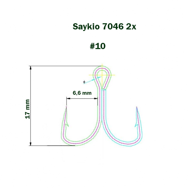 Крючки Saikyo тройн.7046 BN 2X № 10 (50шт)