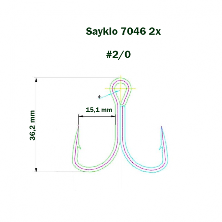Крючки Saikyo тройн.7046BN 2X №2/0 (5шт)