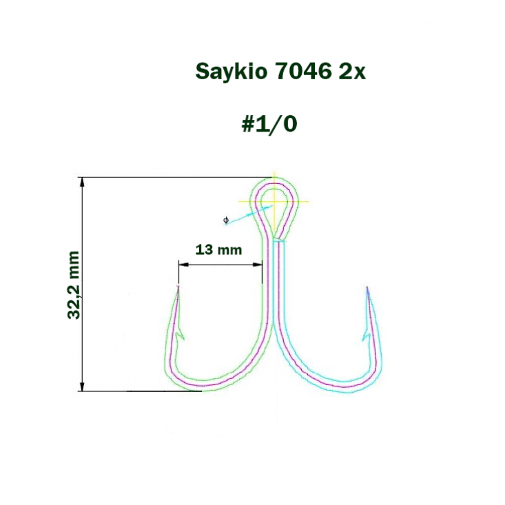 Крючки Saikyo тройн.7046BN 2X №1/0 (5шт)